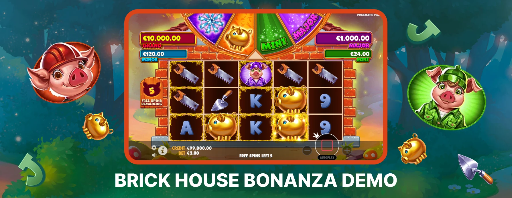 Brick House Bonanza Demo mode image.